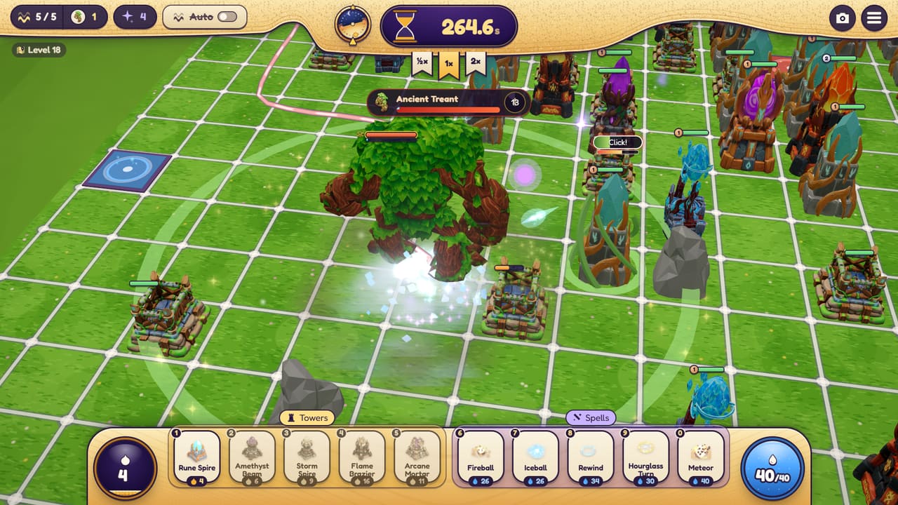 A boss fight: The Ancient Treant roots your towers
